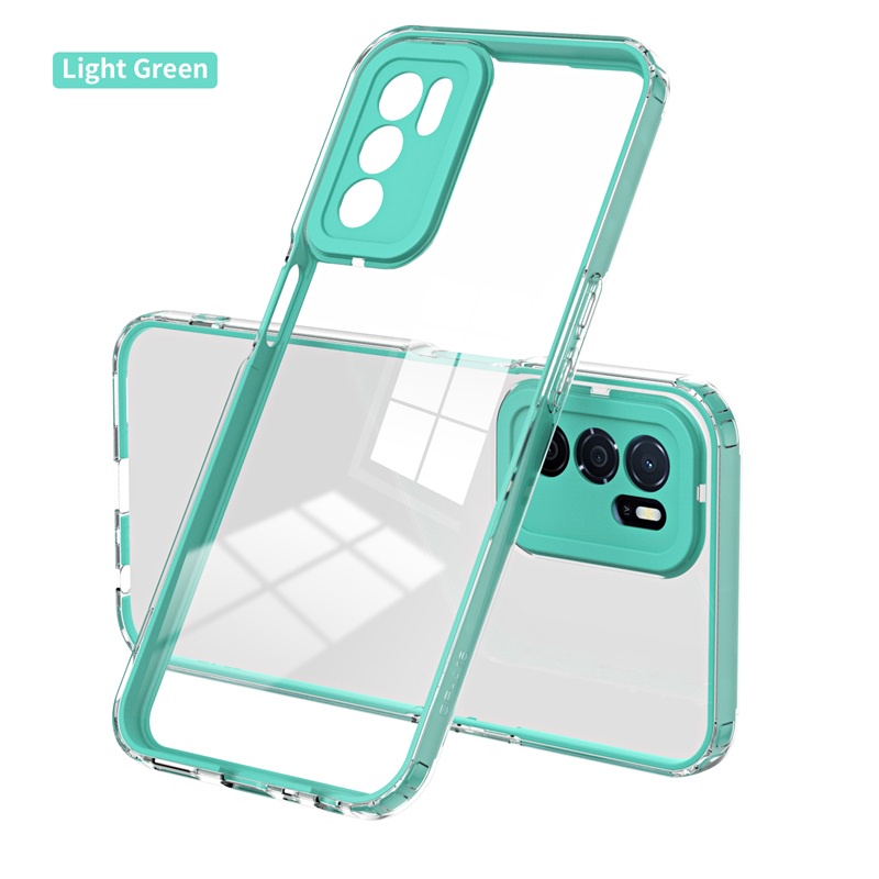Ốp Điện Thoại PC Viền TPU Dẻo Trong Suốt Màu Macaron 3 Trong 1 Cho OPPO A16 A16S A15 A15S A12 A5S A3S A12E A9 A5 2020 A54 A74 A94 A95 A76 A96