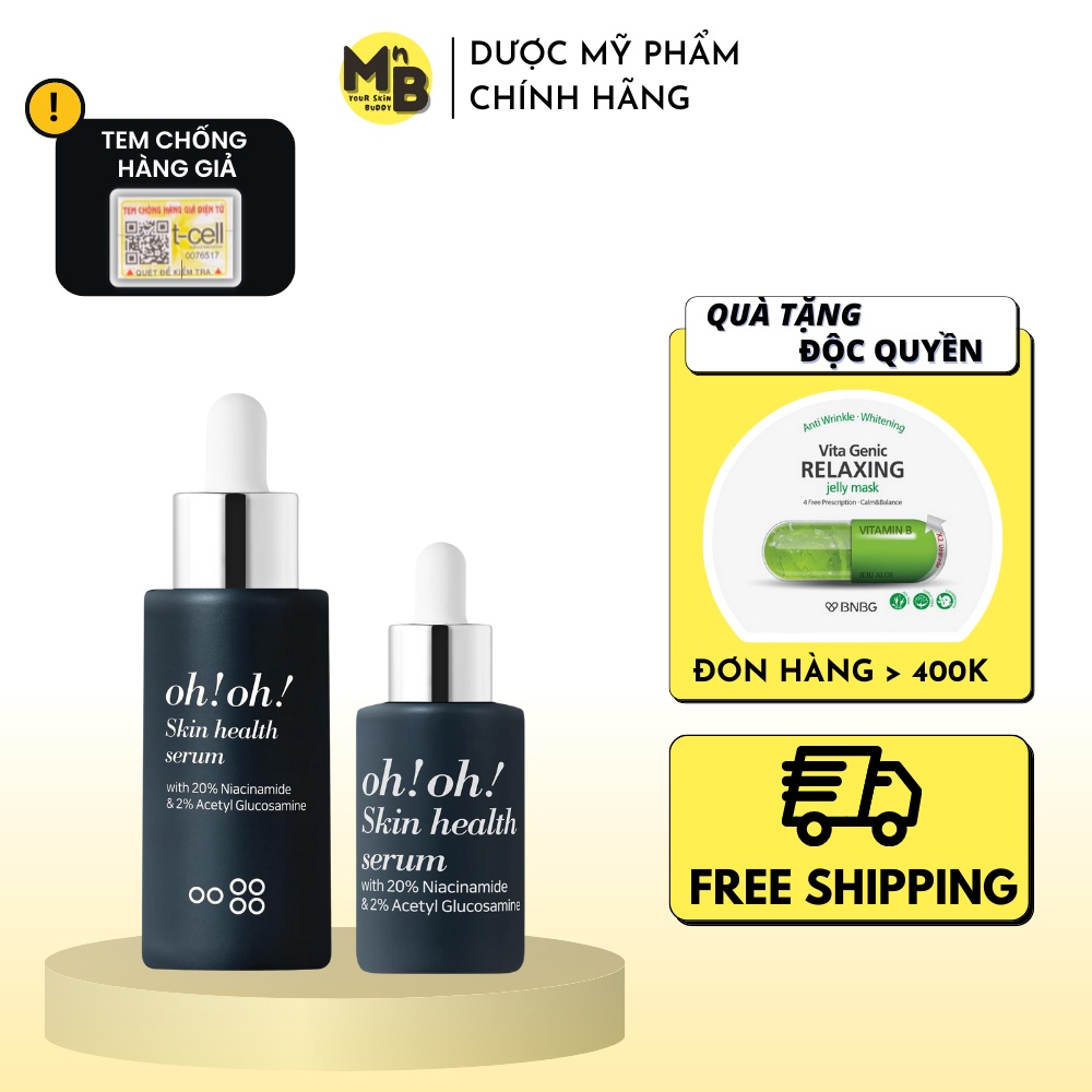 Tinh Chất Dưỡng Sáng Da Giảm Thâm Nám & Se Khít Lỗ Chân Lông Oh Oh Skin Health Serum 20% Niacinamide 10ml 30ml
