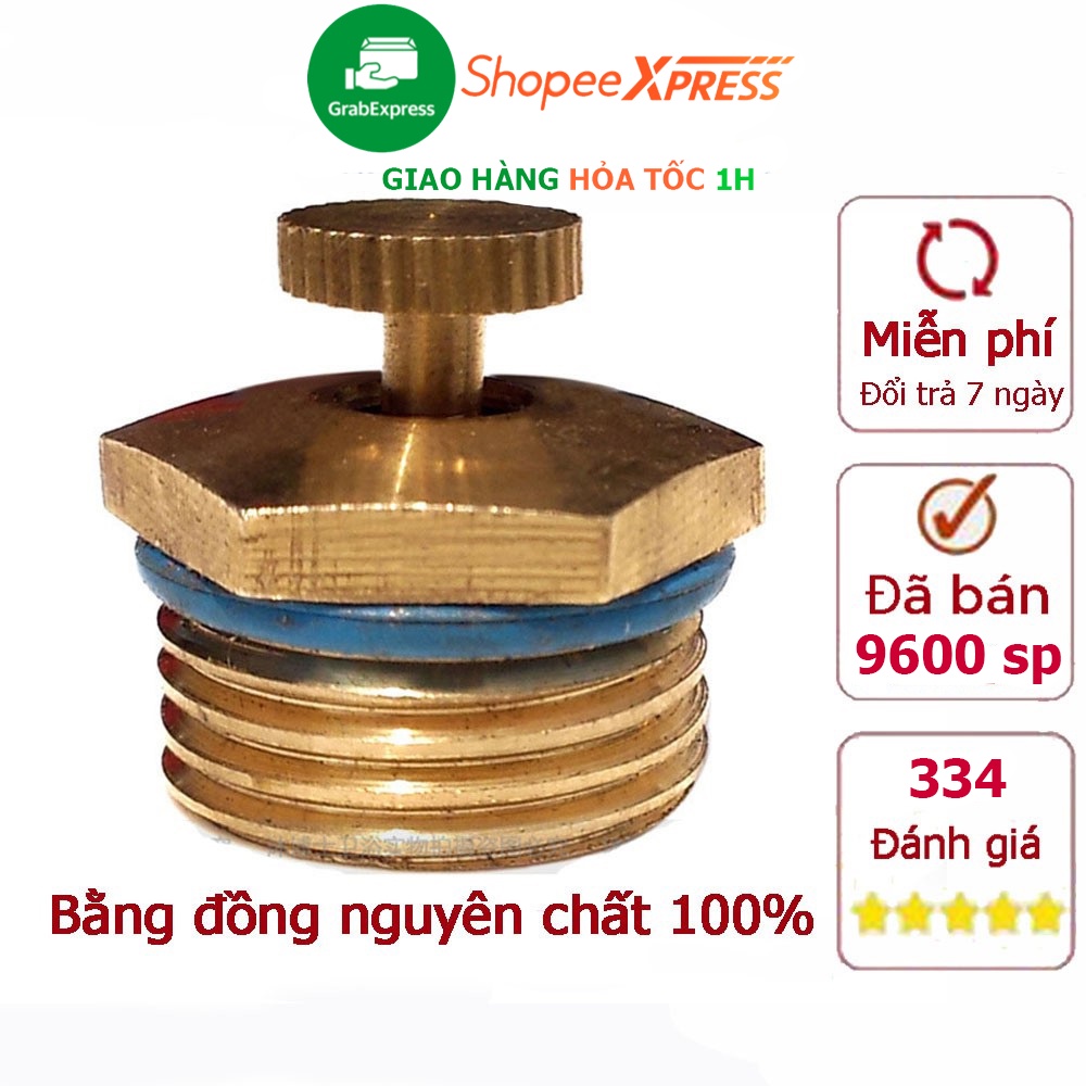 Béc tưới cây phun sương bằng đồng nguyên chất hình cánh quạt  ren ngoài 21mm bán kính phun rộng xa