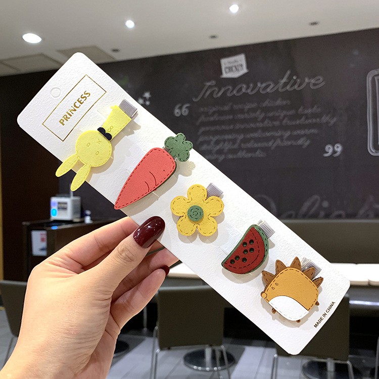 Set 5 Kẹp Tóc Cho Bé Gái Dễ Thương Nhiều Hình Đáng Yêu Phong Cách Hàn Quốc