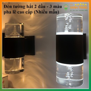 Đèn tường 2 đầu Pha Lê Cao Cấp 3 Chế độ Màu trang trí nội ngoại thất hình giọt nước, kim cương, tháp eiffel