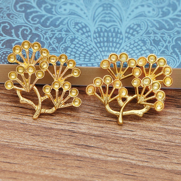 1 cặp phiến đúc cành cây tùng nhỏ 25*25mm nguyên liệu làm trâm làm trang sức cổ trang cosplay cổ phục có màu KC