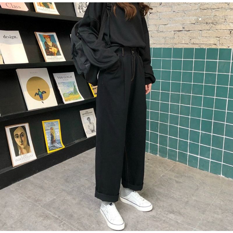 Quần jean baggy bigsize unisex thời trang nam nữ 40kg - 100kg