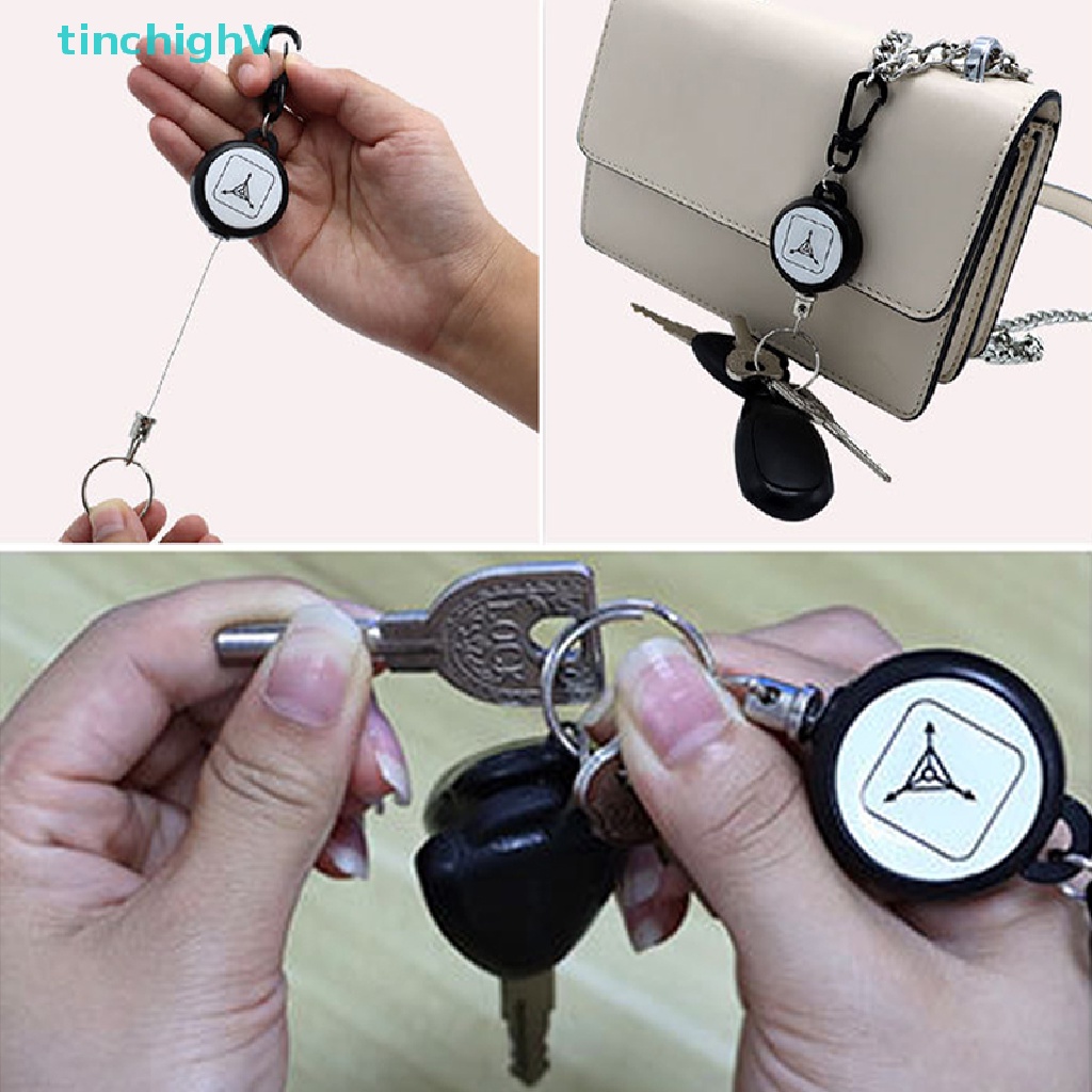 [TinchighV] 1 Dây Móc Chìa Khóa / Thắt Lưng Co Giãn Bằng Thép Có Thể Thu Gọn [Mới]