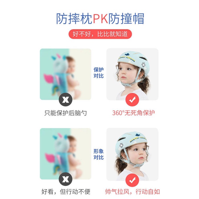 Mũ Bảo Vệ Đầu Chống Va Đập An Toàn Cho Bé Tập Đi Sự Bảo Vệ