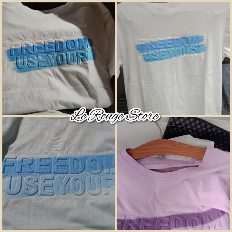 (Order) Áo thun Tee-shirt nữ màu pastel xinh xắn chữ in nổi độc đáo có size kiểu Hàn Quốc (ảnh thật)