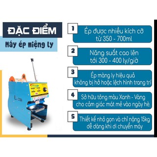 MÁY DÁN MIỆNG LY ETON D7 MÁY ÉP LY TRÀ SỮA 500ML - 700ML