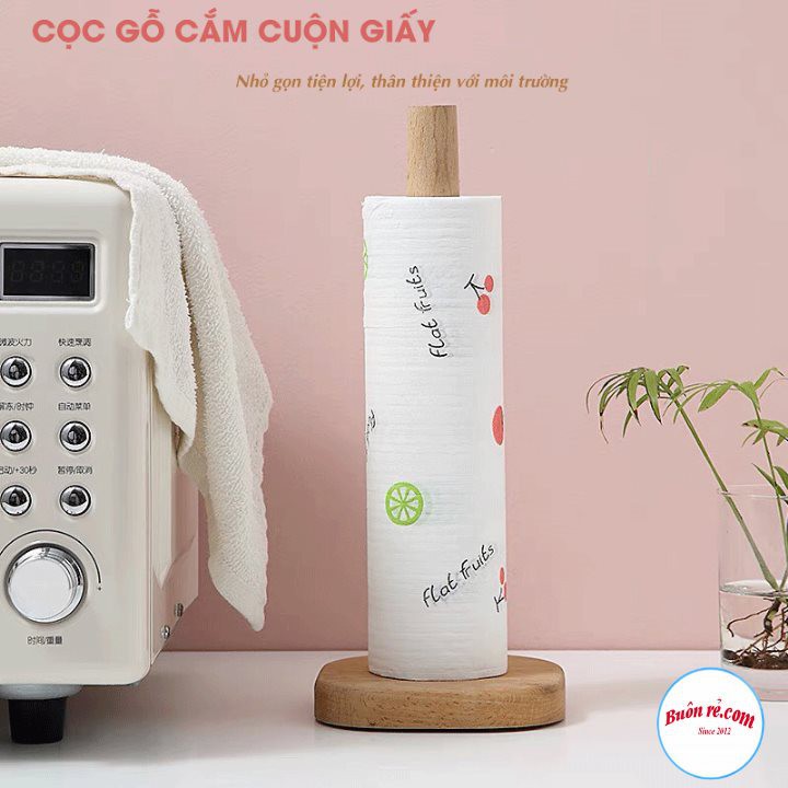 Combo cuộn khăn lau bếp KÈM CỌC gỗ chắc chắn tiện dụng – Combo cuộn khăn lau bếp kèm cọc gỗ cắm giấy đa năng