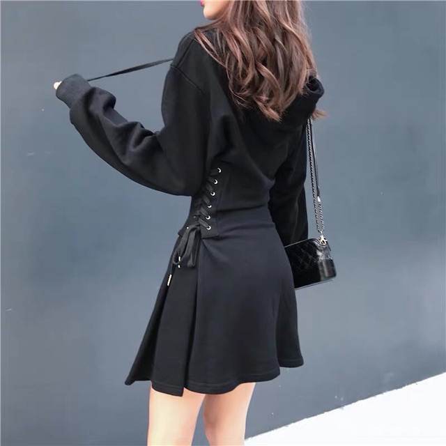 🖤 Váy hoodie dây rút eo 🖤 ( +2% phí shopee thu )