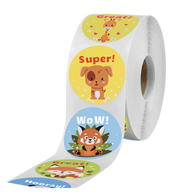 Animal Reward Tape - Cuộn băng keo sticker khen thưởng Sticker Factory - Số lượng 500cái x 2.5cm