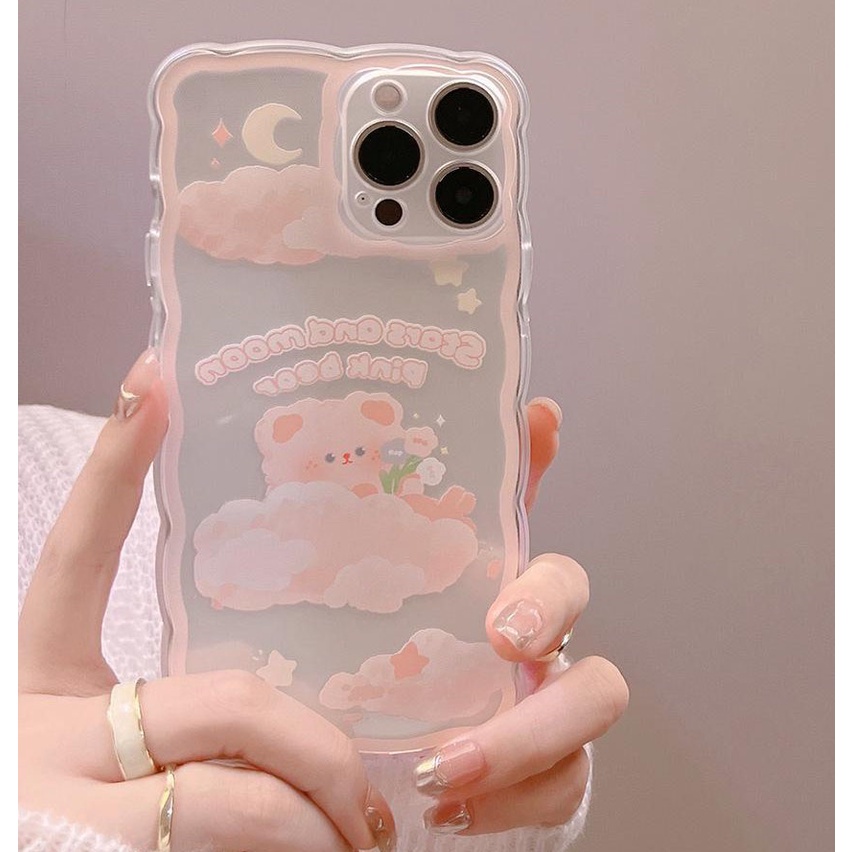 Ốp lưng IPhone trong lượn sóng gấu và mây 6/6s/6plus/6splus/7/7plus/8/8plus/xs/11/12/13/14/pro/max/plus/promax TLS28