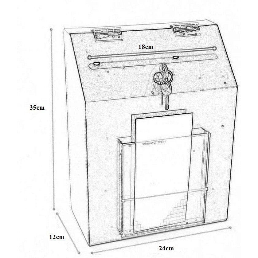 Hòm thư góp ý mica treo tường