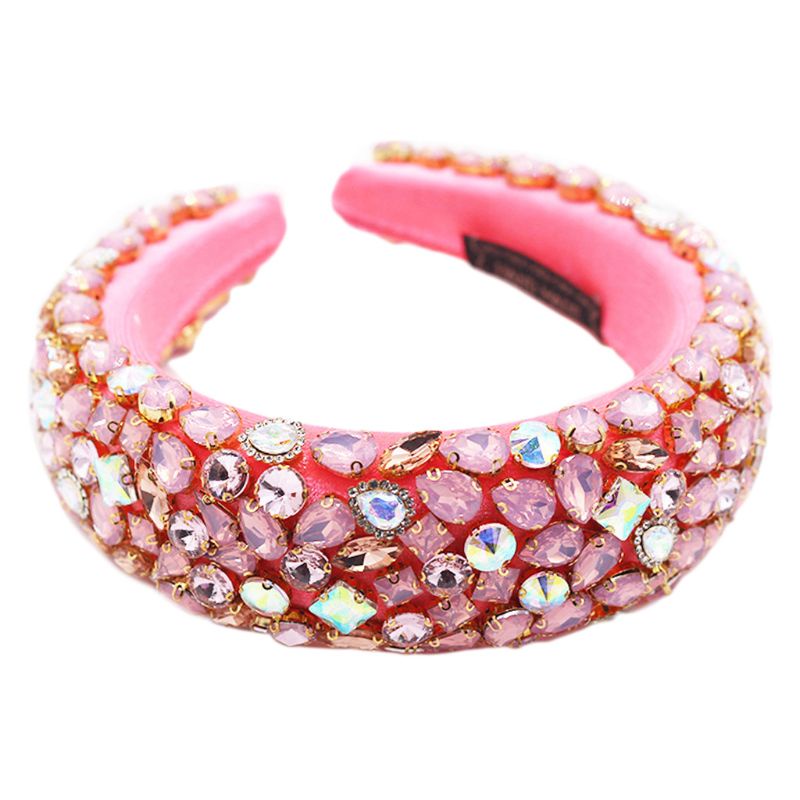 Flgo Băng Đô Mút Xốp Đính Đá Pha Lê Màu Kẹo Ngọt Phong Cách Baroque