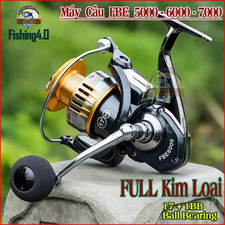 [ Full Kim Loại ] Máy Câu Deukio FBE Siêu tải cá - 17 +1 Ball Bearing