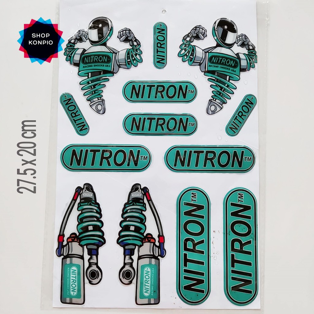 Bộ Tem Sticker Nitron Dập Nổi Cao Cấp Dán Xe Máy, Ô Tô, Mũ Bảo Hiểm, Chống Thấm Nước, Chống Bay Màu