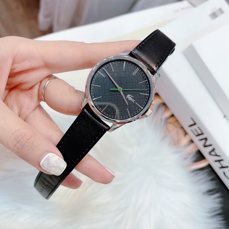 Đồng hồ Lacoste nam size 41mm dây da đen sang trọng nam tính - Hàng nhập Mỹ