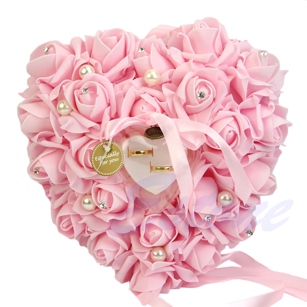 Gối Để Nhẫn Cưới Hình Trái Tim Trang Trí Thanh Lịch