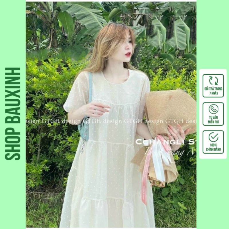 Đầm Bầu -Váy Bầu Mùa Hè Von Nhẹ Công Sở Xinh Xắn Lịch Sự