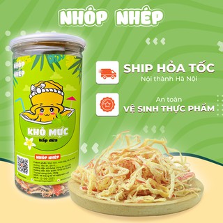 Khô mực hấp dừa xé sợi Nhóp Nhép 250g , ăn vặt Hà Nội vừa ngon vừa rẻ