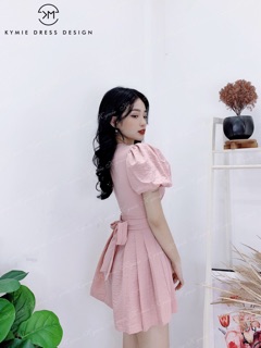 Jum cổ V nơ eo