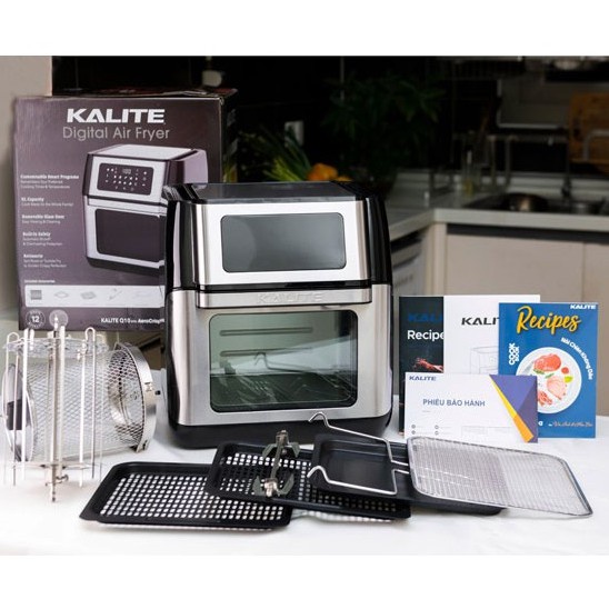 Nồi chiên không dầu kalite Q10, bếp chiên không dầu 10L, nồi chiên gà nguyên con, chính hãng kalite + kèm quà tặng
