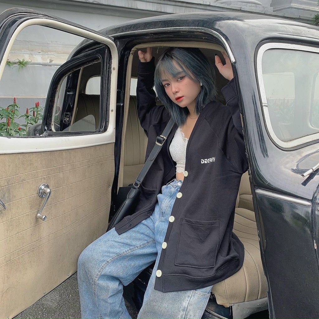 Áo khoác nỉ unisex cardigan from rộng  nam nữ phong cách ulzzang