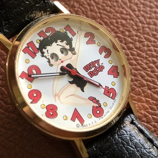Đồng hồ nam nữ dây da thương hiệu betty boop máy thuỵ sĩ