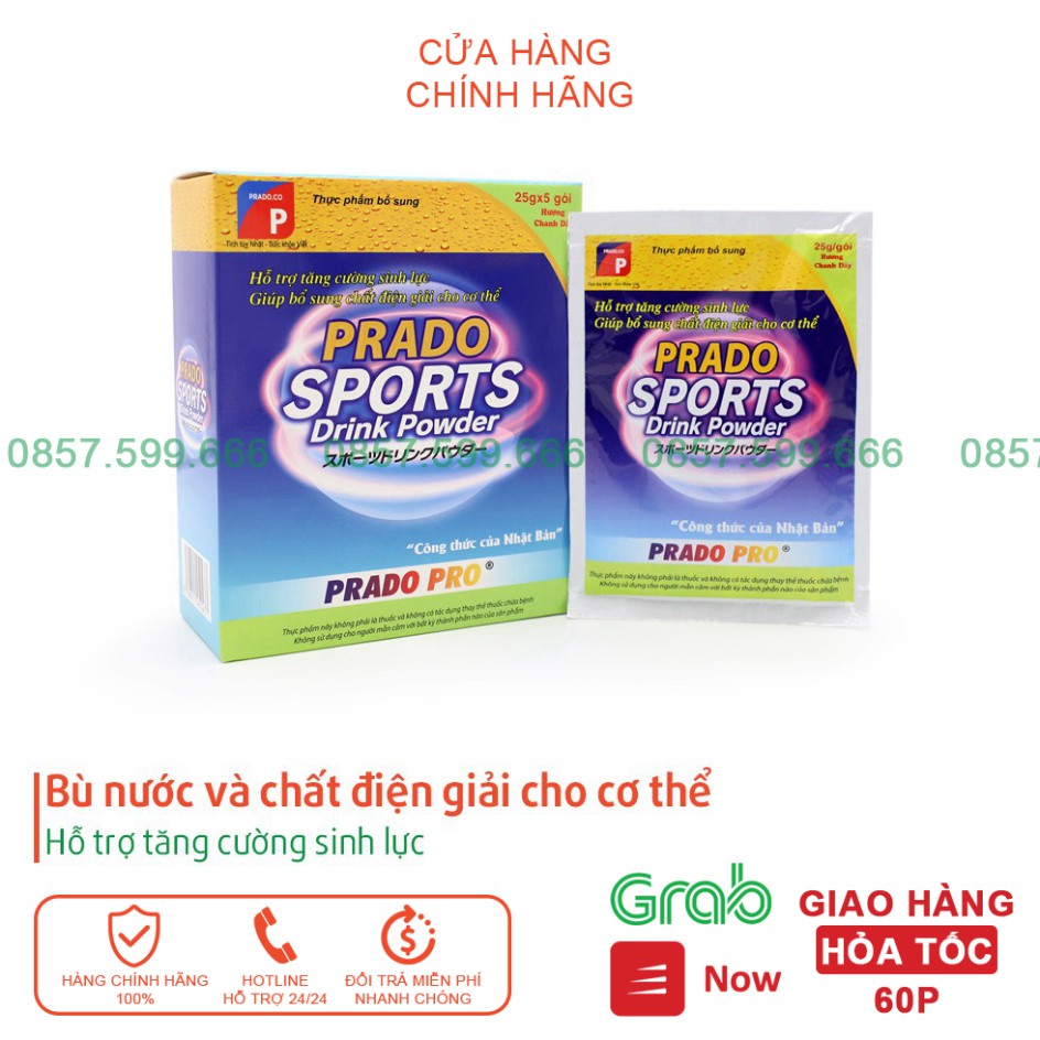 Bột pha nước điện giải Prado Sports Drink Powder ⚡️FREESHIP⚡️ Cung cấp năng lượng, tăng cường thể lự