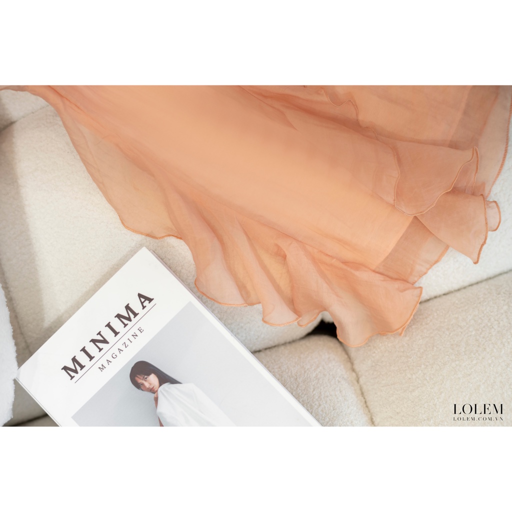 Đầm xòe LOLEM DX361 nhún ngực vải tơ mây mịn màng