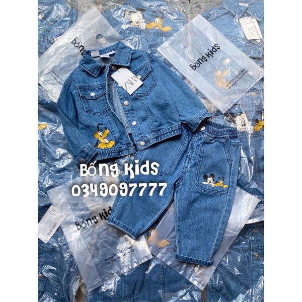 Áo Khoác &amp; Jogger Denim Bé Trai Mickey&amp;Pluto ZR(bán lẻ áo lẻ quần)