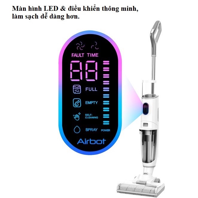 Airbot iClean PRO Máy hút khô ướt Máy hút nước bẩn Tự làm sạch Máy lau nhà Spin điện