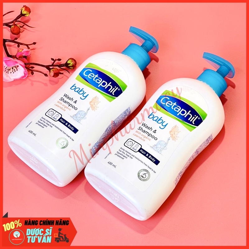 Sữa Tắm Gội Cho Bé chiết xuất hoa cúc Calendula CETAPHIL Baby Wash &amp; Shampoo 2 IN 1 With Organic Calendula - Minpharmacy