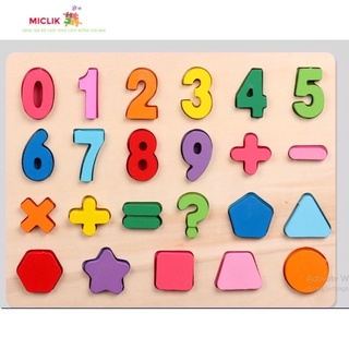Bảng Chữ Số Nổi Bằng Gỗ Cho Bé - Đồ Chơi Thông Minh Montessori cho bé