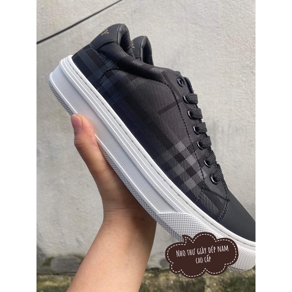 Giày burberry slipon đen . Giày buộc dây burberry đen thể thao nam siêu cấp