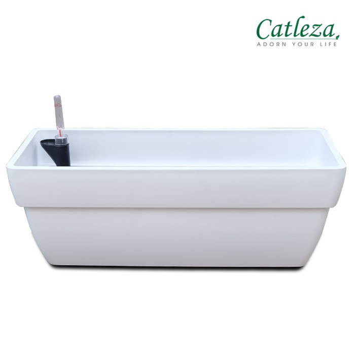 Chậu Nhựa Trồng Cây Thông Minh CATLEZA Sơn Chữ Nhật Có Ống Thăm Dò Mực Nước 58x25x21 cm