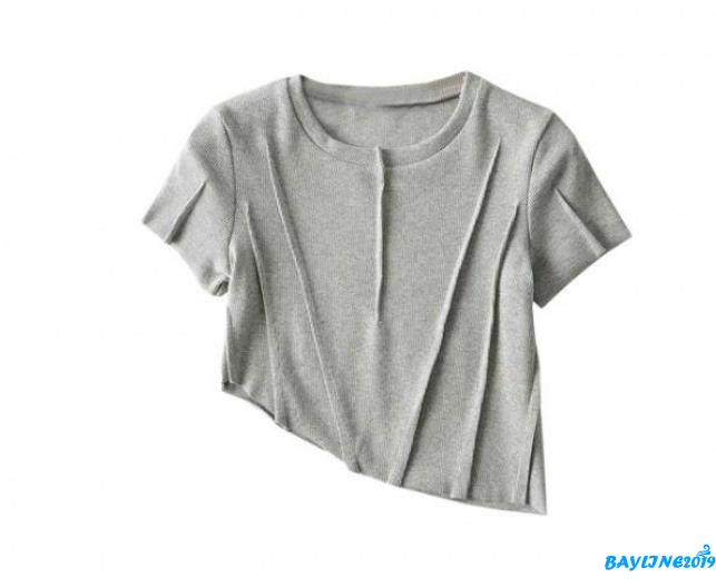 Áo croptop màu trơn tay ngắn quyến rũ dành cho nữ
