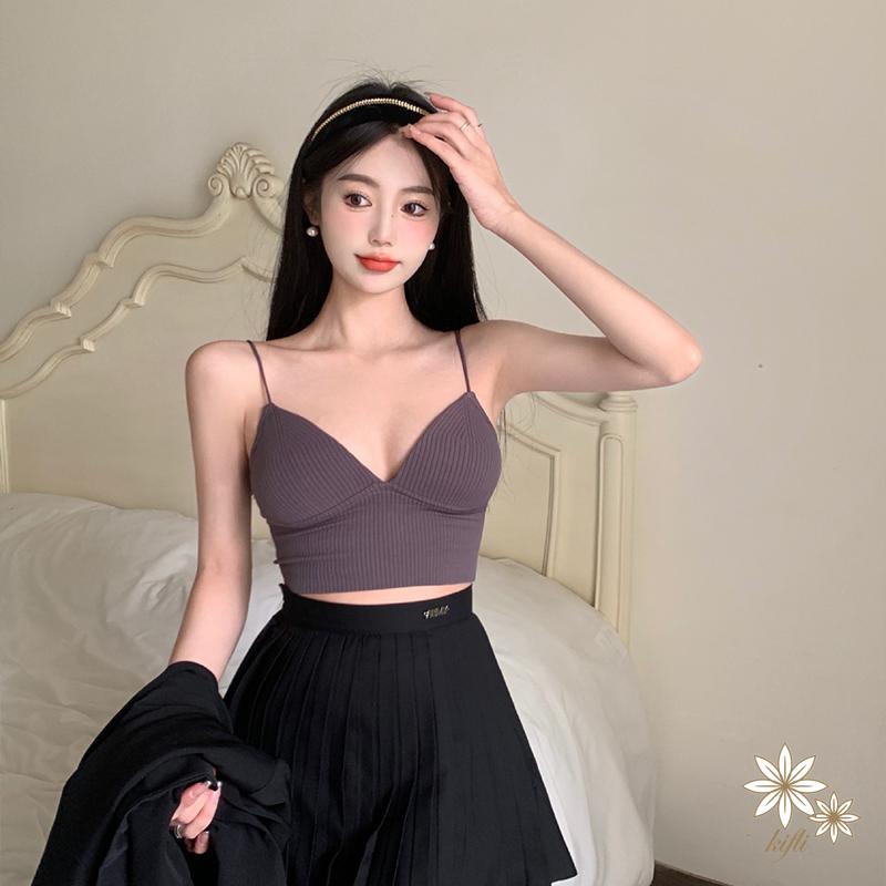 {kifli.acc} Áo Dây Quấn Ngực Tam Giác Cúp Ngực Ngắn Quyến Rũ Mặc Ngoài Dành Cho Nữ