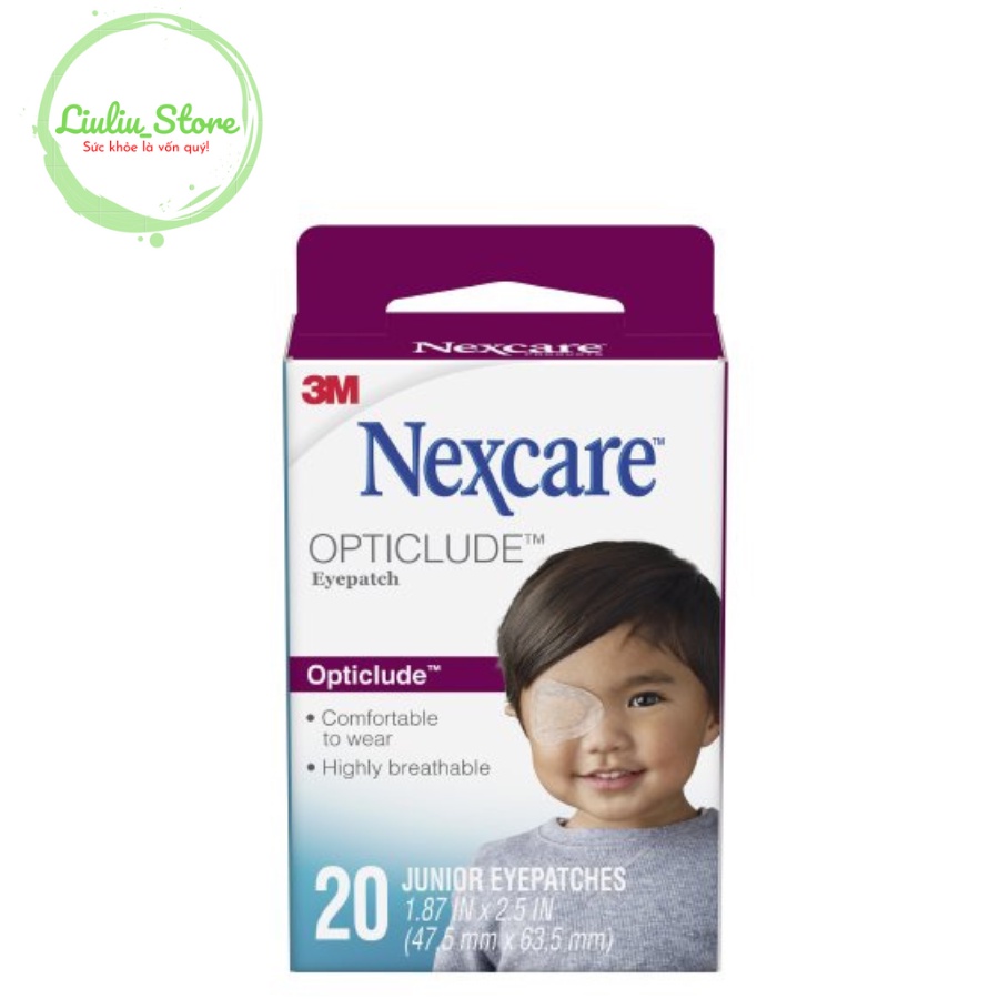 Hộp băng dán mắt 3M Nexcare tập nhược thị cho trẻ dưới 4 tuổi