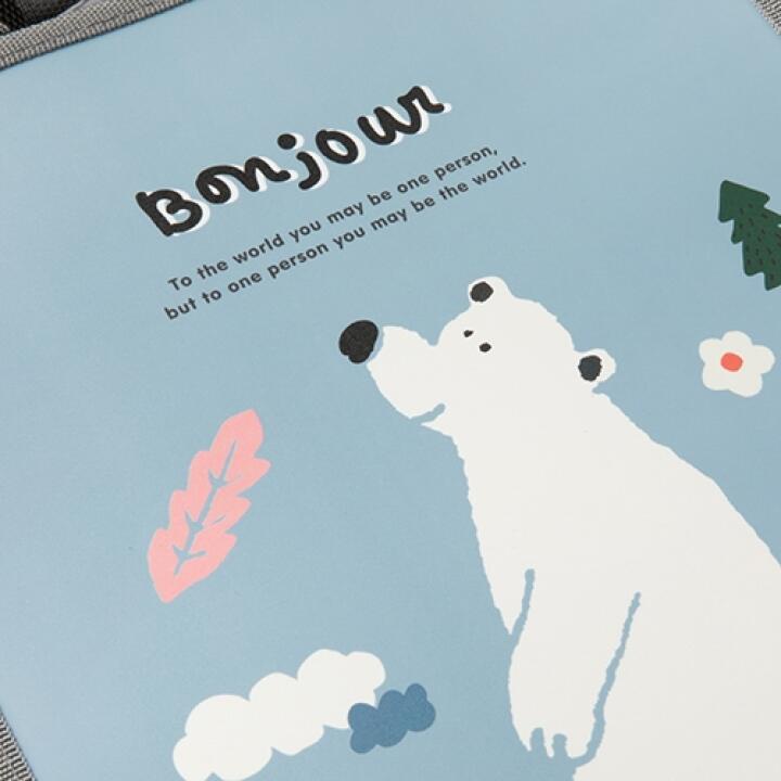 Túi Đựng Tài Liệu ARTBOX Hàn Quốc Khóa Kéo In Hình Gấu Có Tay Cầm Tiện Lợi