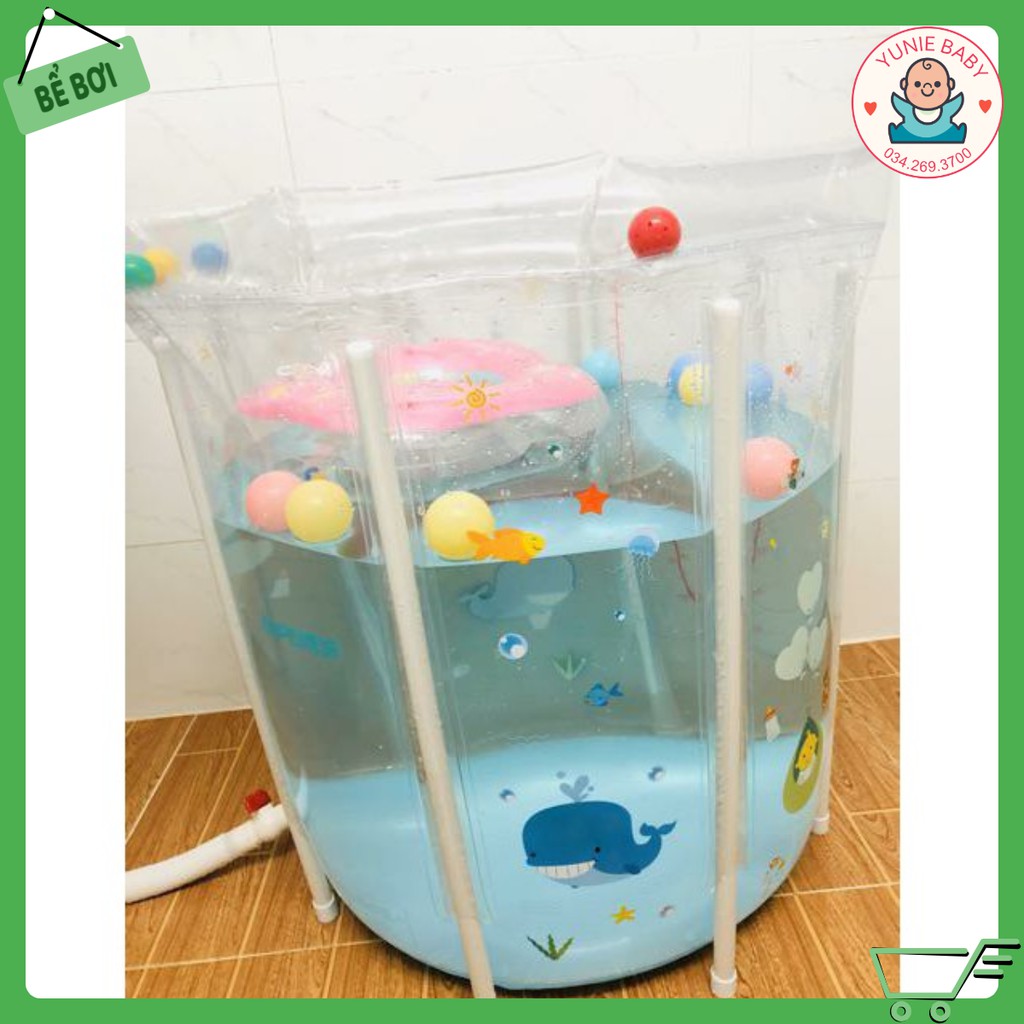 [TẶNG KÈM PHAO CỔ, BƠM TAY ] HỒ BƠI THÀNH CAO SEABABY MẪU MỚI NHẤT 80X80CM.