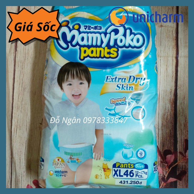 Bỉm/Tã Quần Mamypoko XL46 Cho Bé Gái (Girl) Và Bé Trai (Boys) Date 12/2022