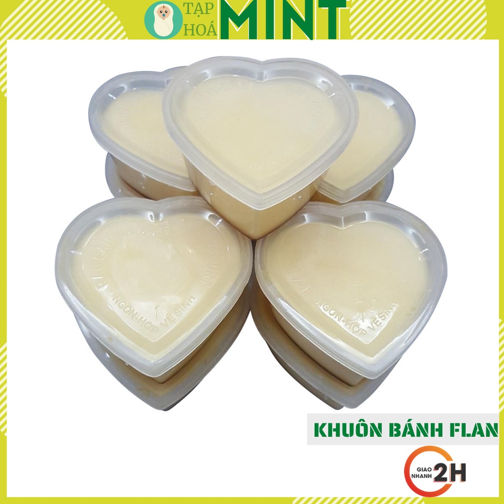 Set 50 khuôn làm bánh flan hình trái tim có nắp đậy Vĩnh Trường, nhựa an toàn - Tạp hoá mint