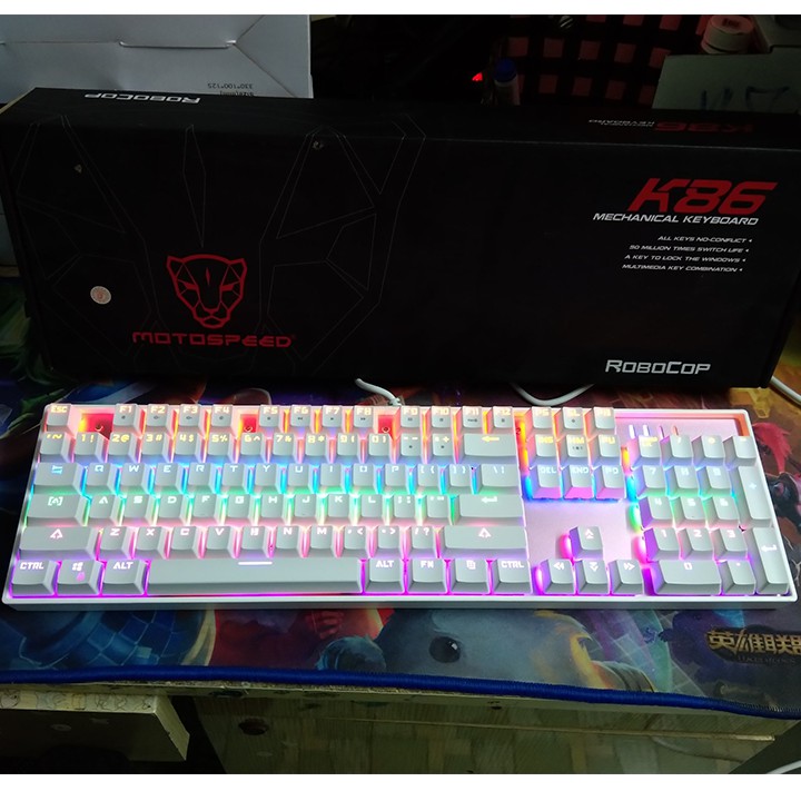 [Mã 159ELSALE hoàn 7% đơn 300K] ⌨ Bàn phím cơ Motospeed K86 Rainbow Gaming Keyboard