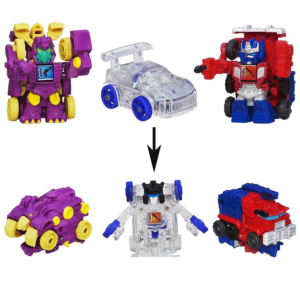 Bộ 3 Robot Transformer Mini Bot Shots - Cindersaur, Optimus Prime Và Autobot Jazz (Box)