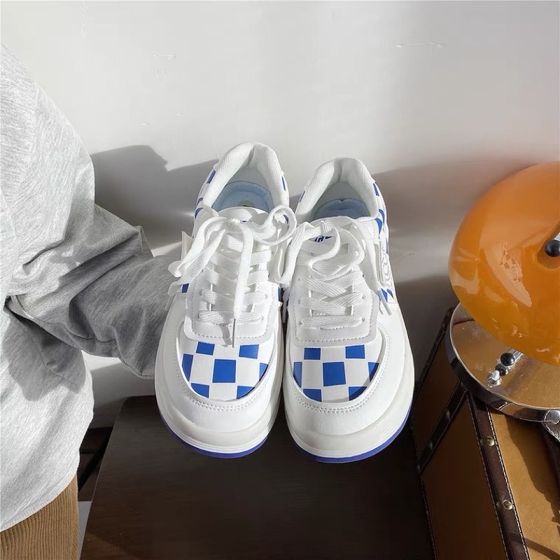 Giày kẻ caro xanh hàng nội địa Trung