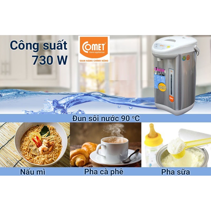 CM3217 - BÌNH THỦY ĐIỆN THÉP KHÔNG GỈ COMET 3.4L - BẢO HÀNH CHÍNH HÃNG 12 THÁNG