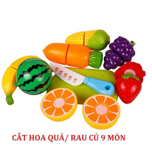 Bộ Cắt Hoa Qủa Rau Củ 9 Chi Tiết Cho Bé Bằng Nhựa Cho Bé