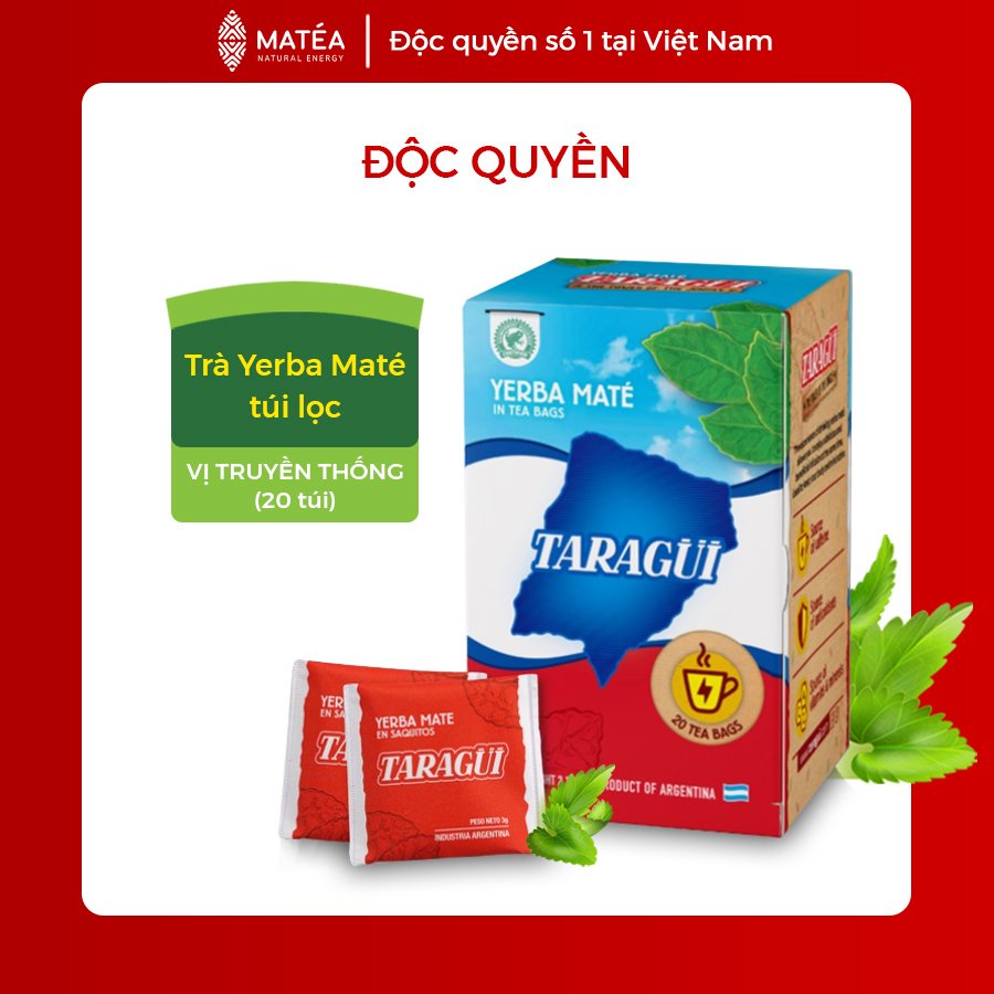 Trà Yerba Maté Taragui In Tea Bags - Trà Yerba Maté hộp túi lọc 20 túi 3g/túi