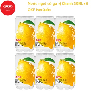 Nước ngọt có ga vị chanh 350m x 6 chai okf hàn quốc