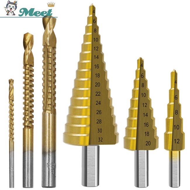 Bộ 6 Mũi Khoan Titan Tráng Titan 3 Bước Đa Năng Hiệu Quả Chính Xác ME